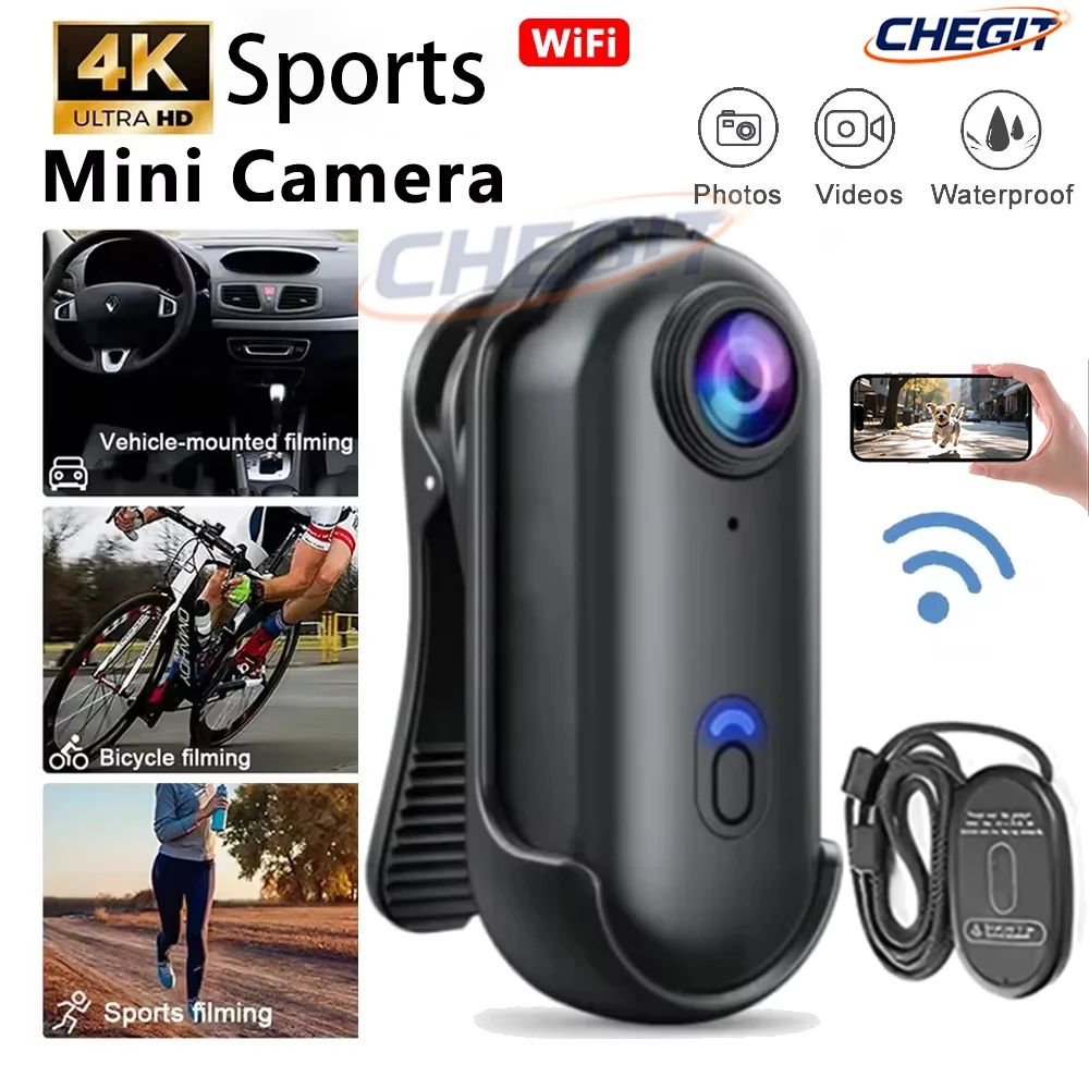 Helmet Bluetooth Headset Waterproof - Waterproof 4K mini Pocket Magnetic POV
