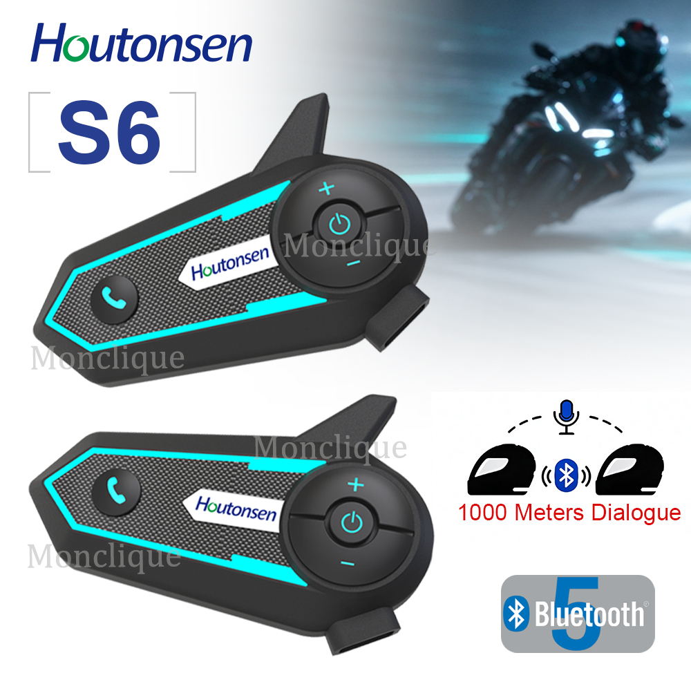 Motorcycle Intercom With Fm Radio - Houtonsen S6 Motorcycle Bluetooth Walkie-talkie RGB