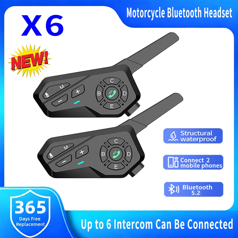 Motorcycle Helmet Intercom 6 Rider - New X6 Motorcycle Helmet Bluetooth Headset