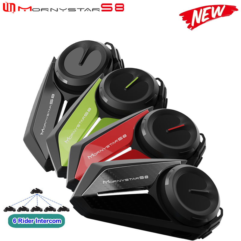 Motorcycle Intercom Mesh 2000M - Mornystar S8 Intercom Bluetooth For Motorcycle