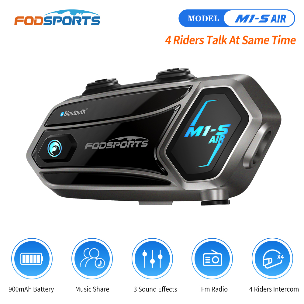 Motorcycle Intercom With Fm Radio - Fodsports M1-S Air Motorcycle Intercom,Helmet Bluetooth