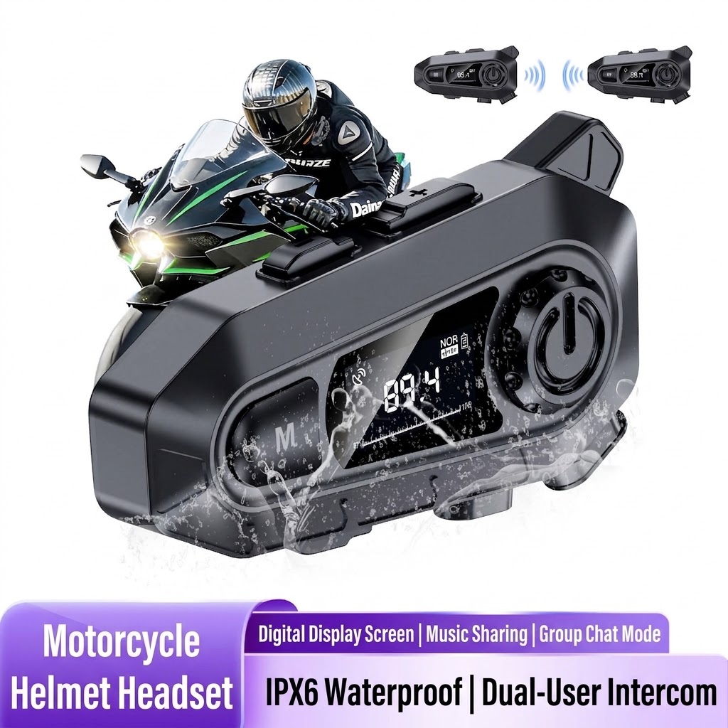 Motorcycle Intercom With Fm Radio - Motorcycle Helmet Bluetooth Headset 500M Intercom
