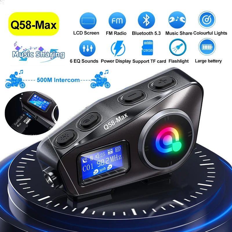 Motorcycle Intercom With Fm Radio - Motorcycle Helmet Wireless Bluetooth Headset Intercomunicador
