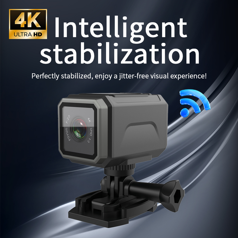Helmet Camera 4K Wifi - 4K EIS Action Camera 125° Wide
