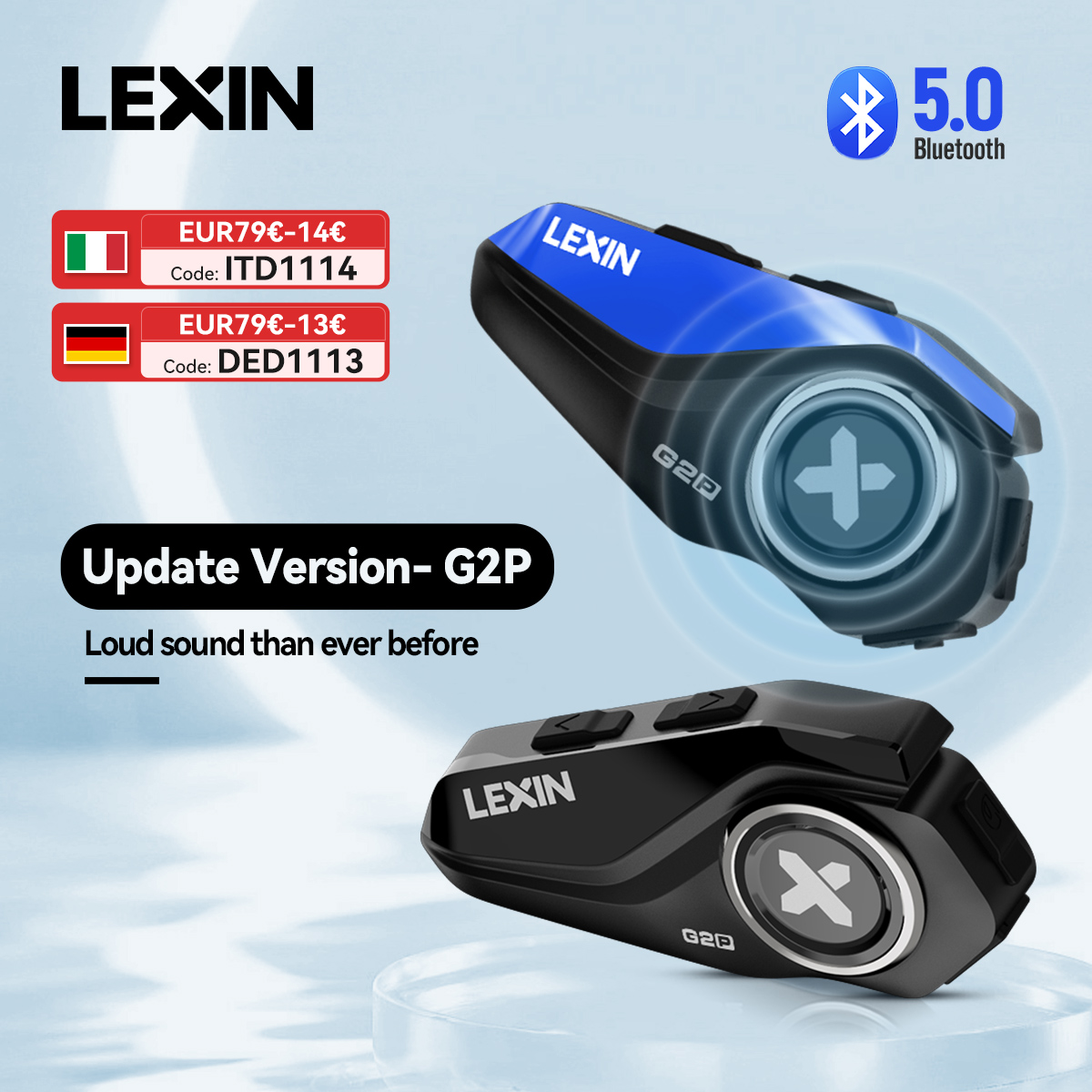 Motorcycle Helmet Intercom 6 Rider - Lexin-G2P Motorcycle Helmet Bluetooth Intercom Up