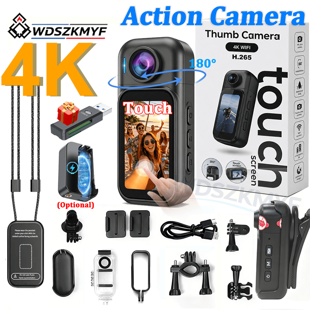 Helmet Communication System Camera - 4K UHD 1080P Outdoor Sports Camera