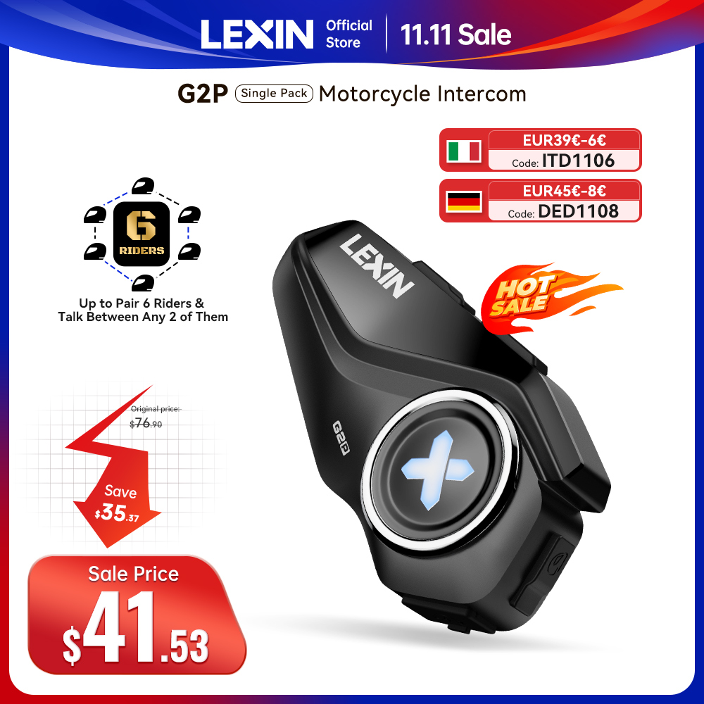Motorcycle Intercom With Fm Radio - Lexin G2P Motorcycle Intercom Helmet Bluetooth