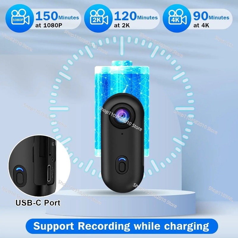 Helmet Camera 4K Wifi - Magnetic 4K Mini Action Camera HD