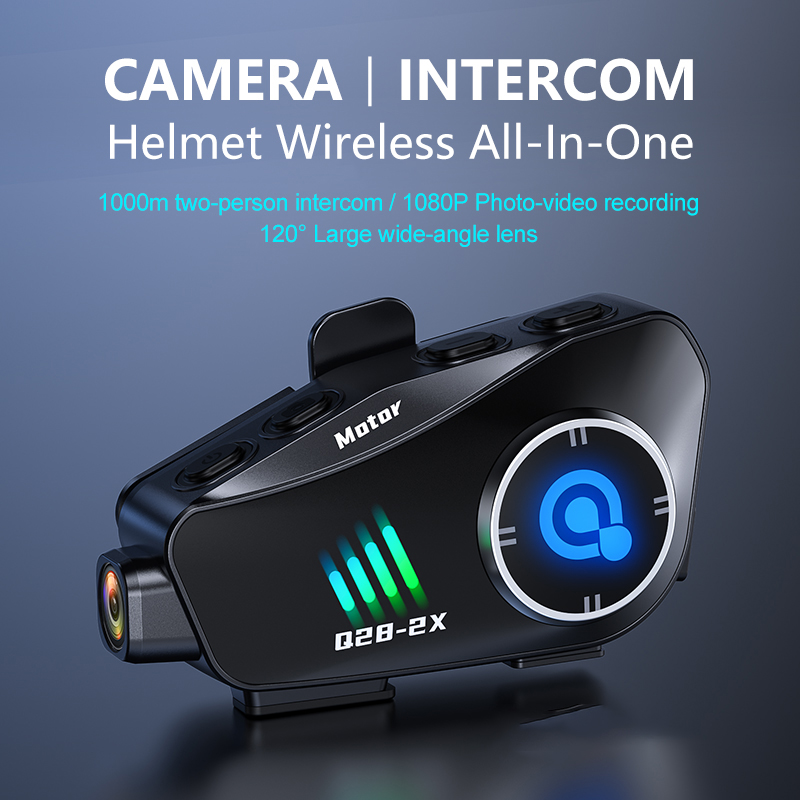 Q28-2X Motorcycle Bluetooth He - Helmet Communication System Camera review and price