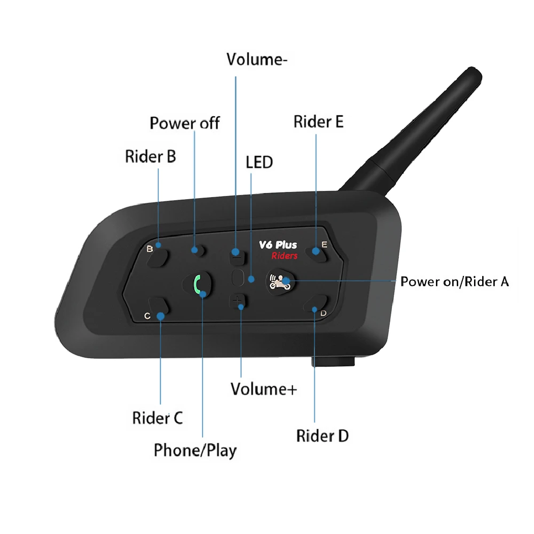 V6 PLUS Motorcycle Helmet Inte - Motorcycle Helmet Intercom 6 Rider review and price
