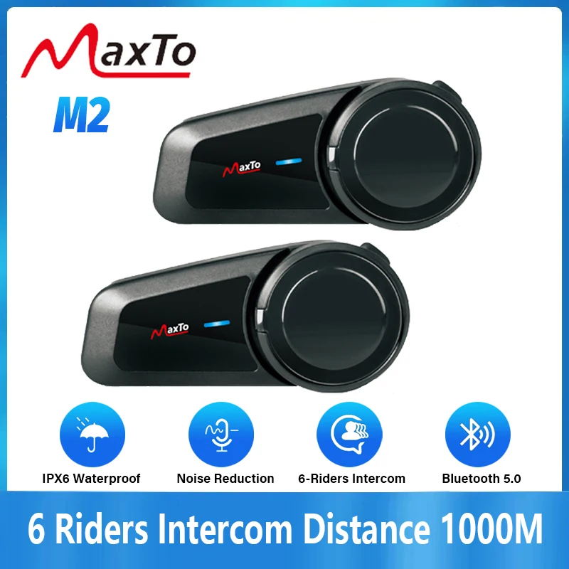 2PCS Maxto M2 Motorcycle Helme - Motorcycle Helmet Intercom 6 Rider review and price