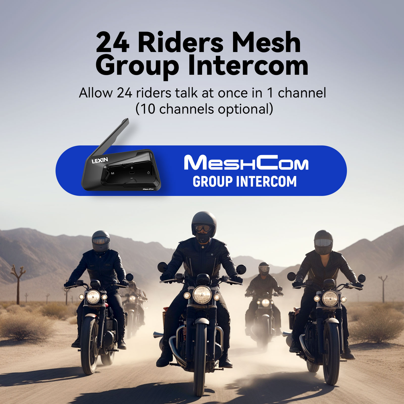 LEXIN-MeshCom Motorcycle MESH& - Motorcycle Helmet Intercom 6 Rider review and price
