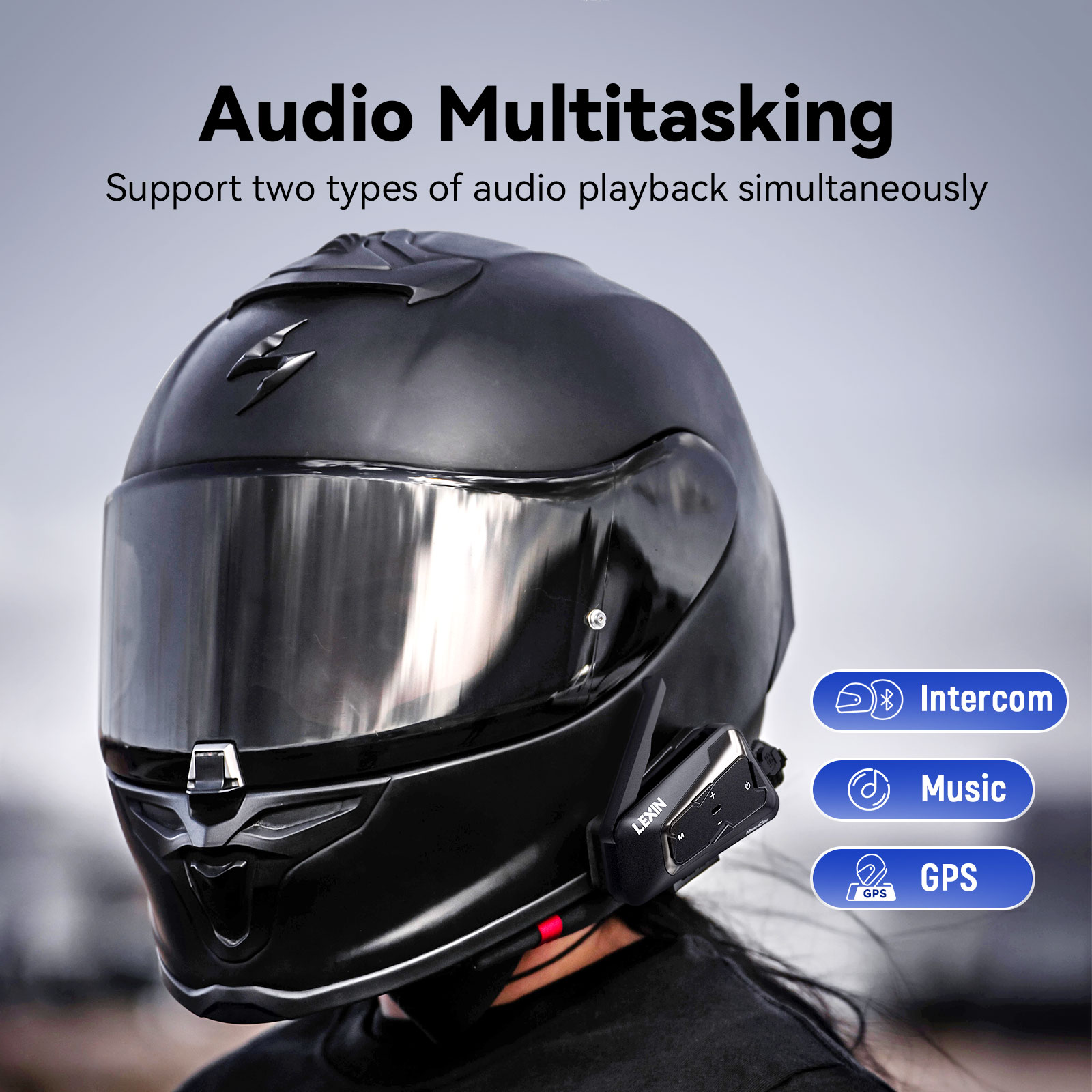 LEXIN-MeshCom Motorcycle MESH& - Motorcycle Helmet Intercom 6 Rider review and price