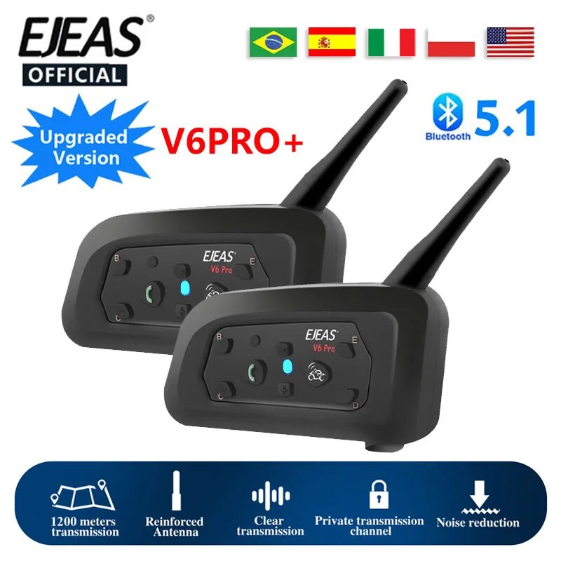 EJEAS V6 PRO+ Motorcycle Inter - Motorcycle Helmet Intercom 6 Rider review and price