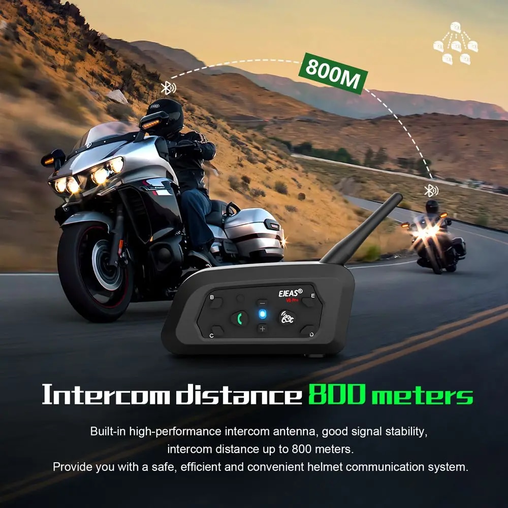 EJEAS V6 PRO+ Motorcycle Inter - Motorcycle Helmet Intercom 6 Rider review and price