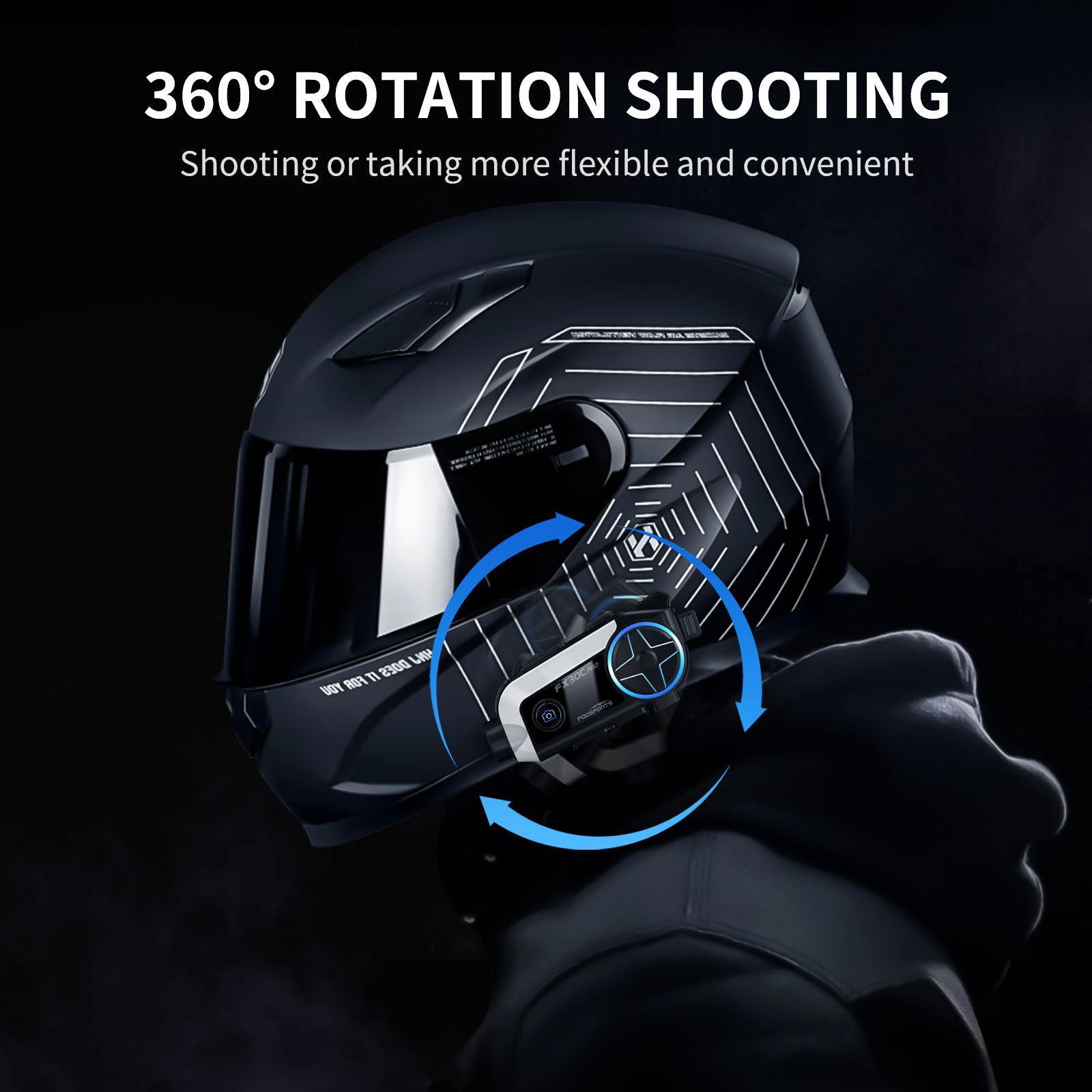 Fodsports FX30C PRO Motorcycle - Helmet Communication System Camera review and price