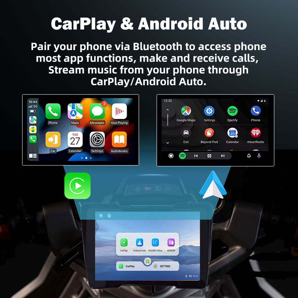 Android 12 Motorcycle CarPlay  - Motorcycle Gps Navigator Waterproof review and price