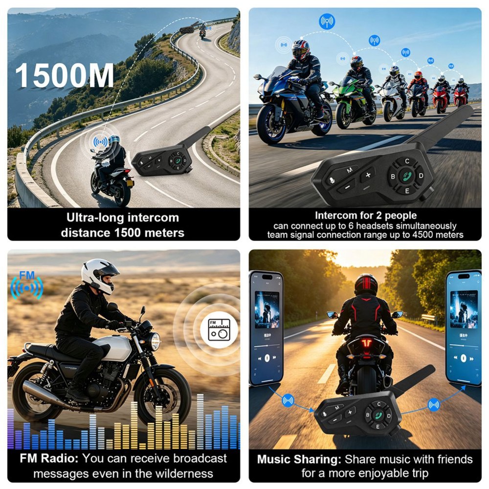 X6 Motorcycle BLE Helmet Heads - Motorcycle Helmet Intercom 6 Rider review and price