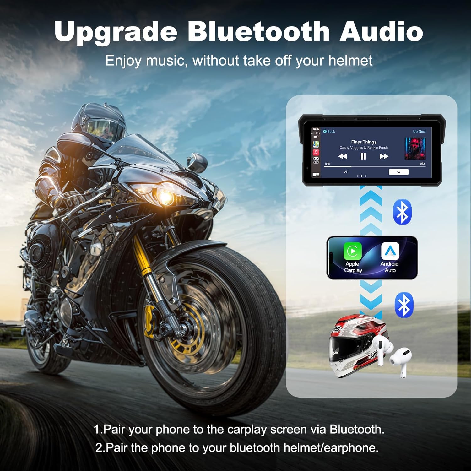 Jansite 8.1 Inch 4K Motorcycle - Motorcycle Gps Navigator Waterproof review and price
