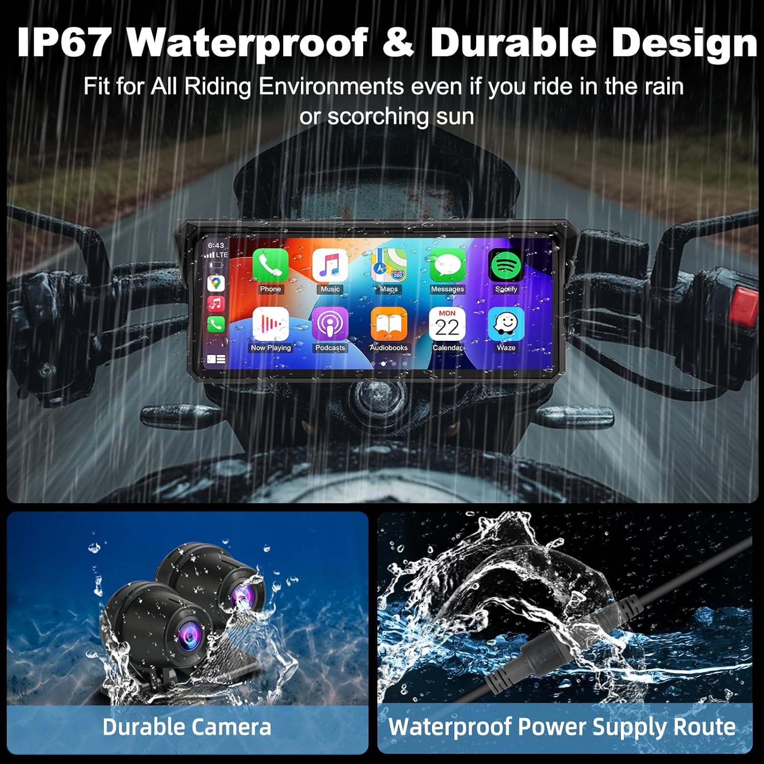 Jansite 8.1 Inch 4K Motorcycle - Motorcycle Gps Navigator Waterproof review and price