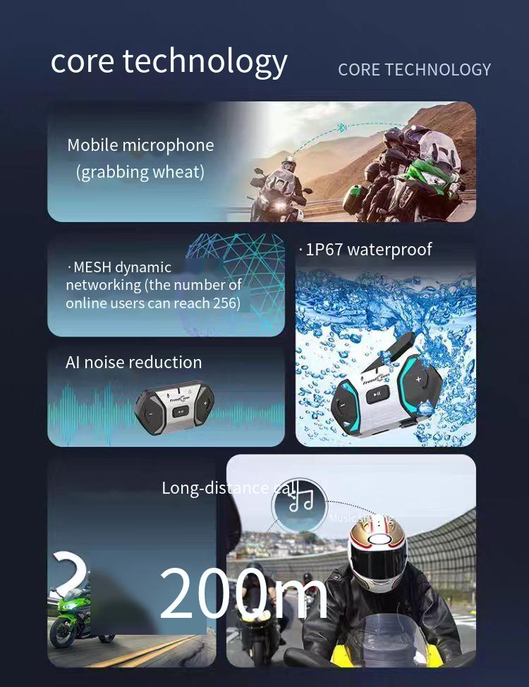 2000m Range Motorcycle for Blu - Motorcycle Intercom Mesh 2000M review and price