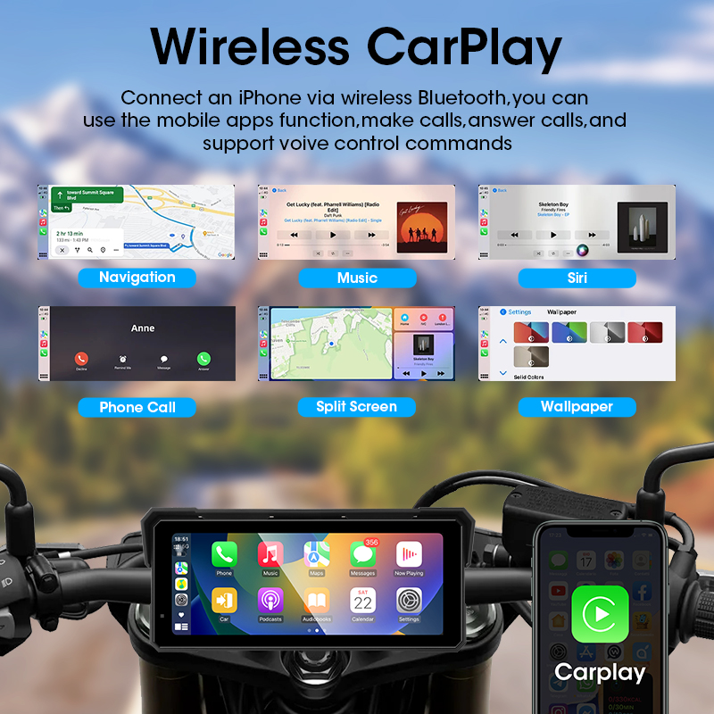 8.1 inch Motorcycle Carplay Sc - Motorcycle Gps Navigator Waterproof review and price