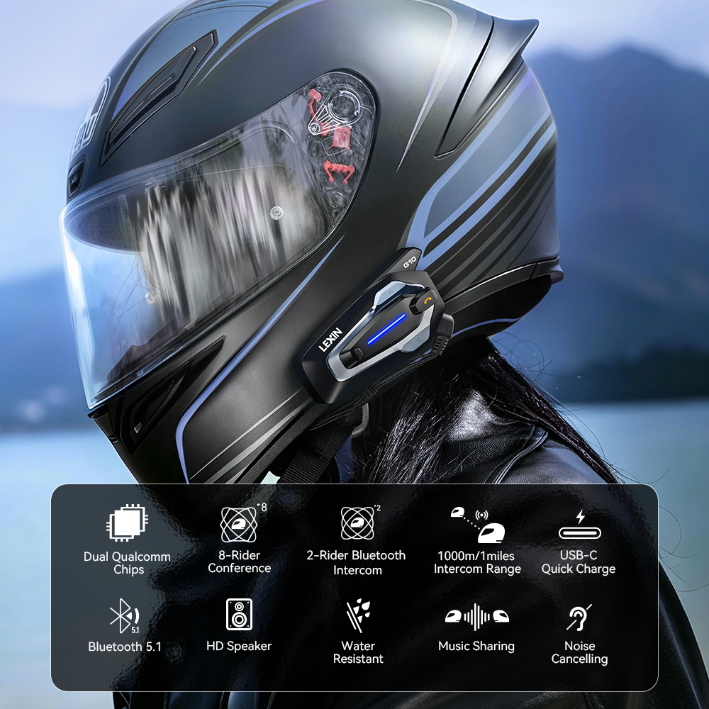 NEW-LEXIN G10 Motorcycle Helme - Motorcycle Intercom With Fm Radio review and price