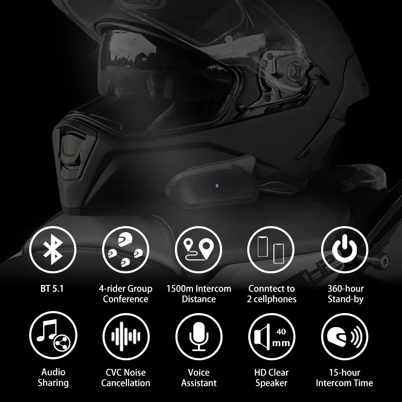 GOCOM4 Motorcycle Bluetooth In - Motorcycle Intercom With Fm Radio review and price