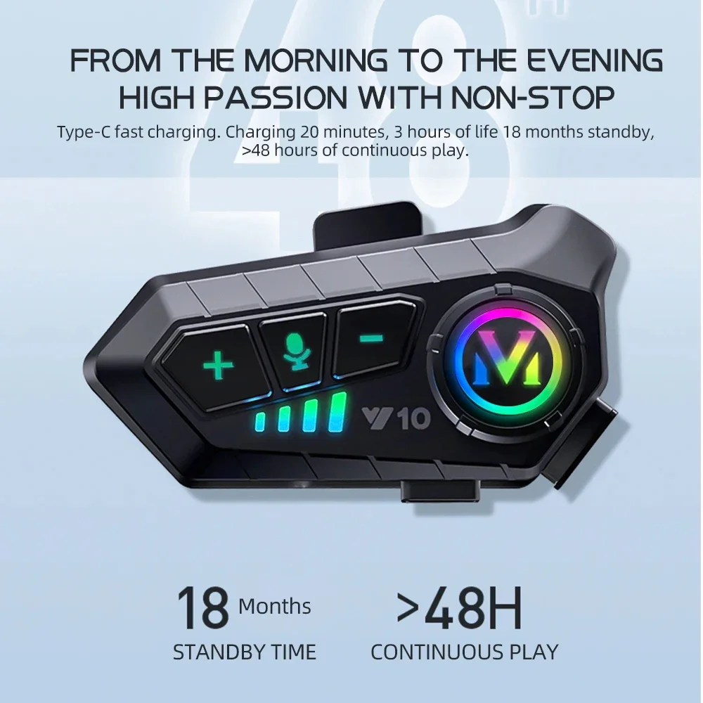 Y10 Motorcycle Bluetooth 5.3 H - Motorcycle Intercom With Fm Radio review and price