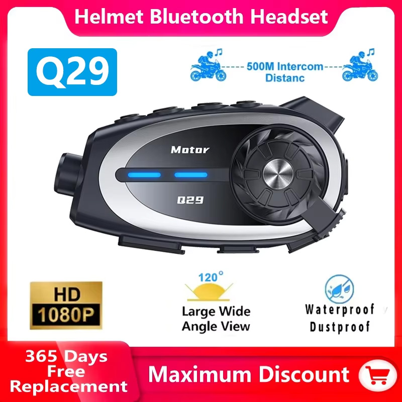 Q29 Motorcycle Helmet Intercom - Helmet Communication System Camera review and price