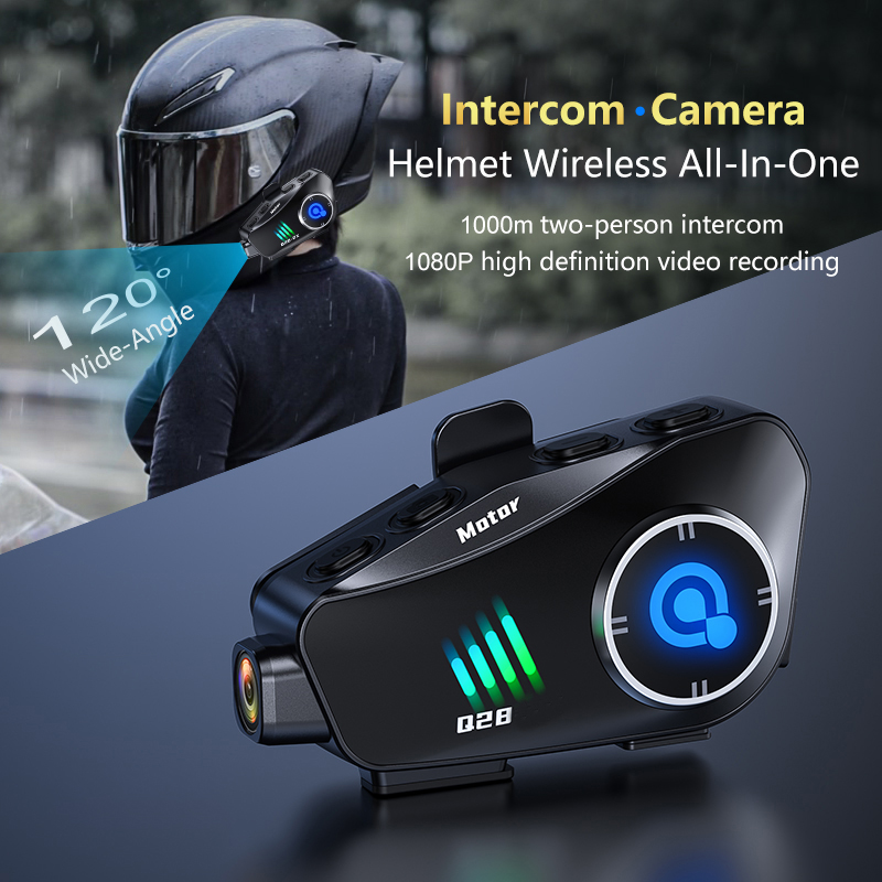Q28 Bluetooth Motorcycle Helme - Helmet Communication System Camera review and price
