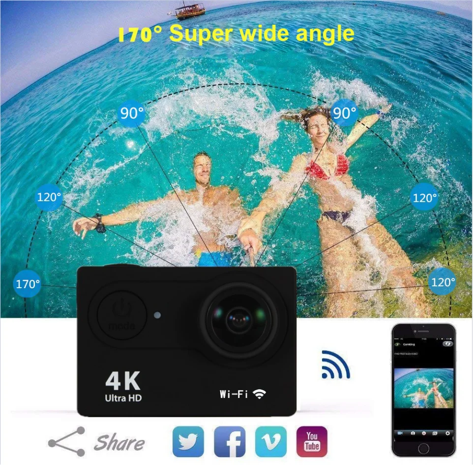 4K Action Camera 1080P/30FPS W - Helmet Camera 4K Wifi review and price