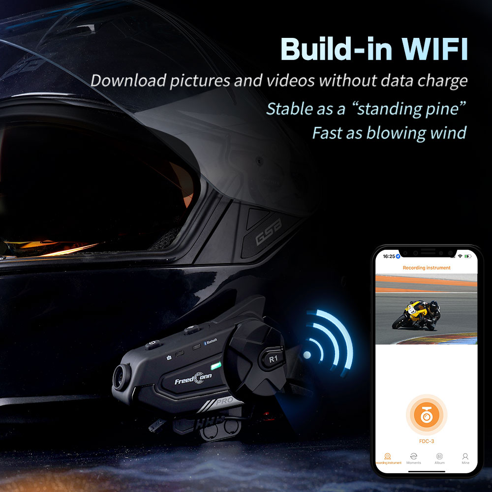 Freedconn R1 PRO Motorcycle He - Motorcycle Helmet Intercom 6 Rider review and price